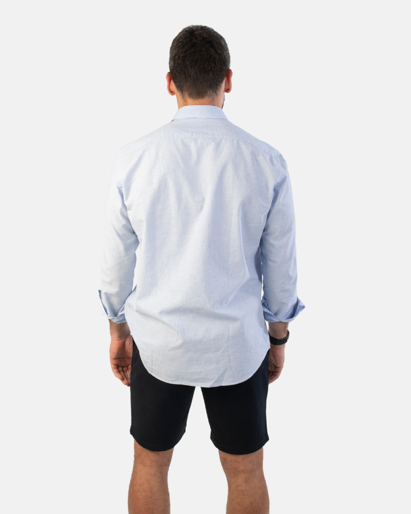 CAMISA DE LINO AZUL CLARO