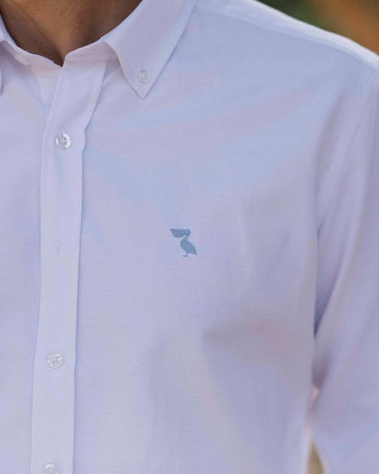 CAMISA BLANCA PELICANO AZUL CIELO
