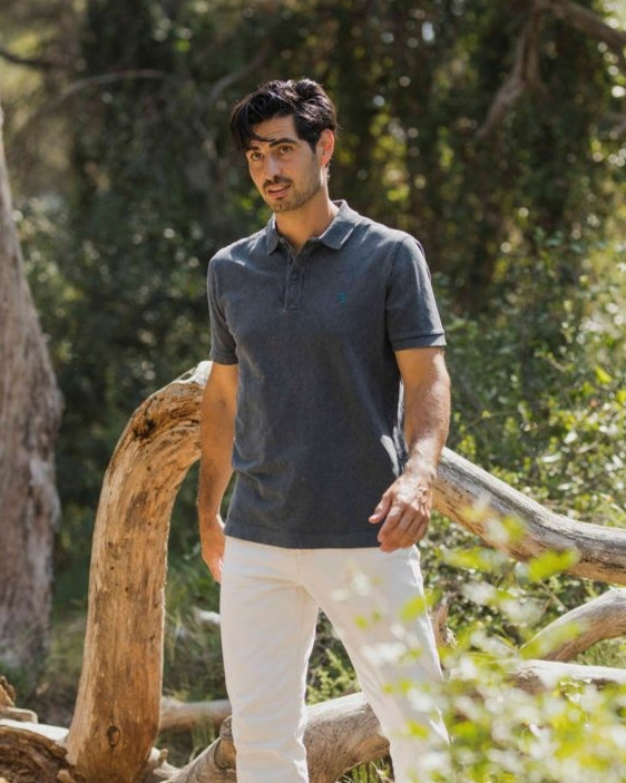 POLO VINTAGE AZUL GRISÁCEO