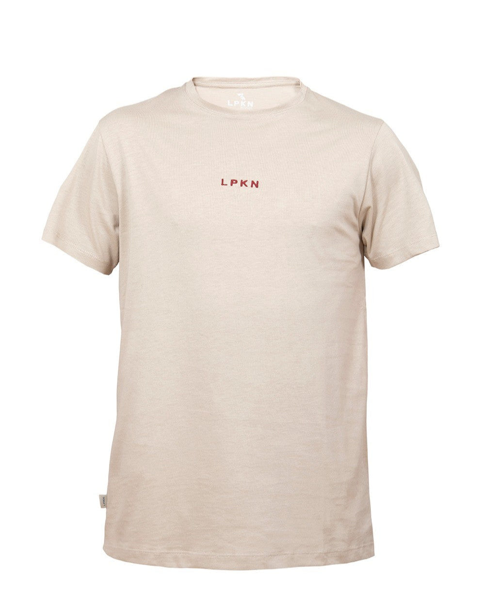CAMISETA BEIGE LETRAS BORDADAS