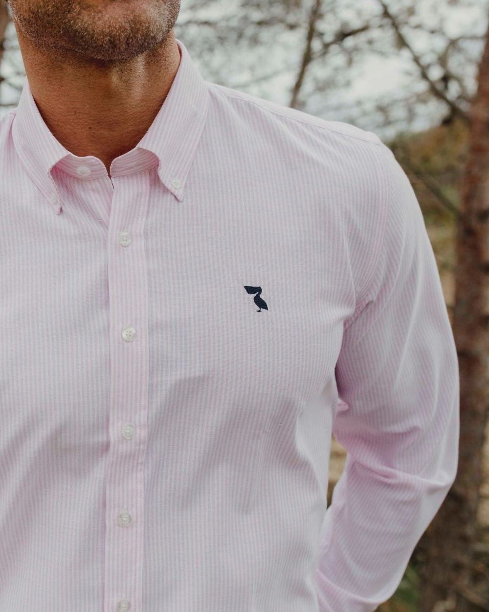 CAMISA RAYAS ROSA