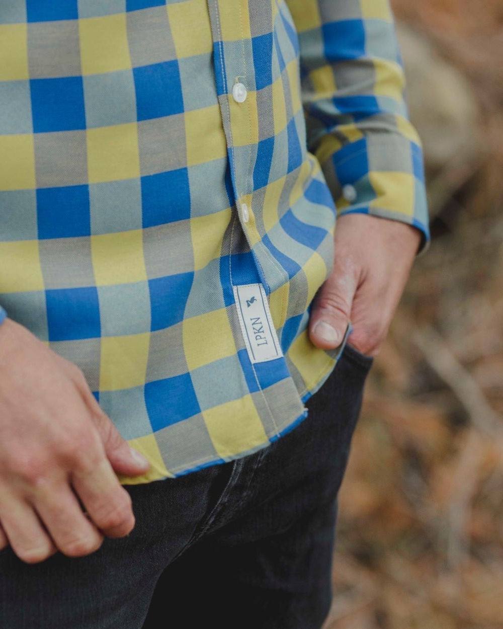 CAMISA CUADROS AMARILLO Y AZUL