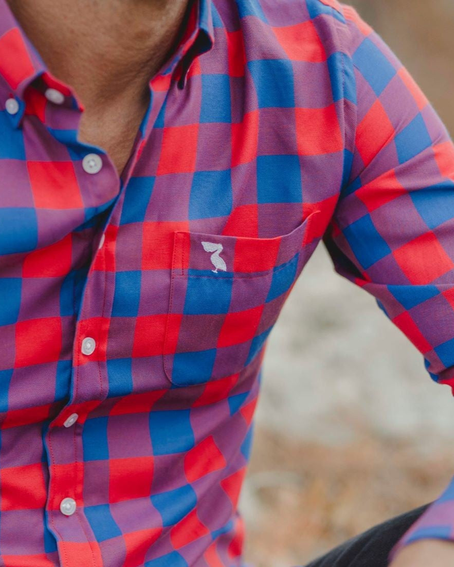 CAMISA CUADROS ROJO Y AZUL