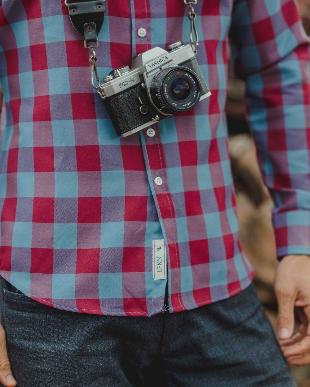 CAMISA CUADROS GRANATE Y AZUL