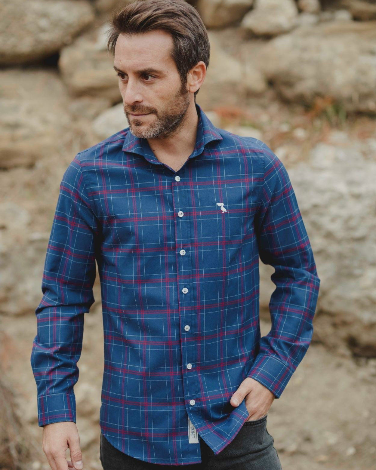 CAMISA CUADROS AZUL MARINO Y ROJA