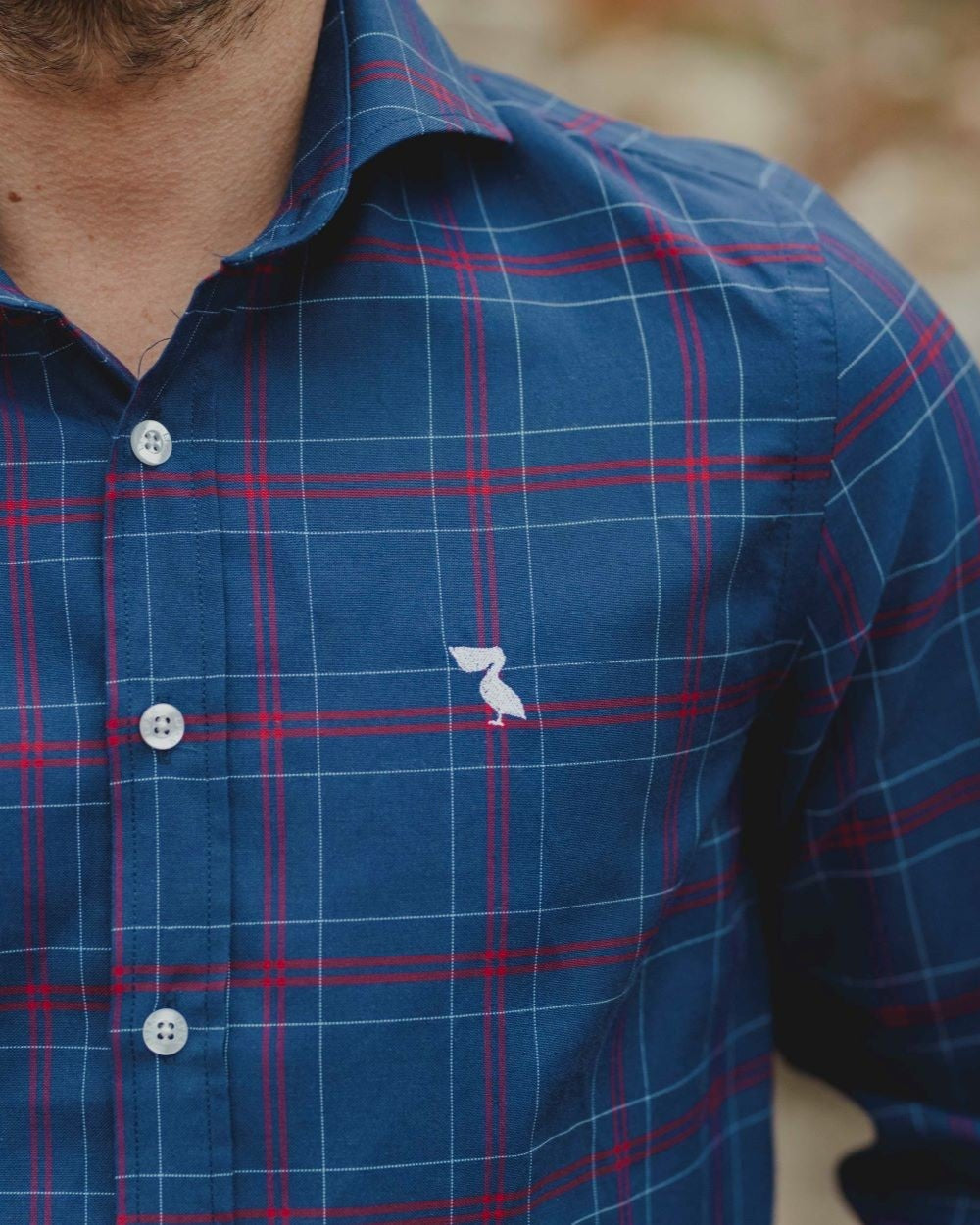 CAMISA CUADROS AZUL MARINO Y ROJA