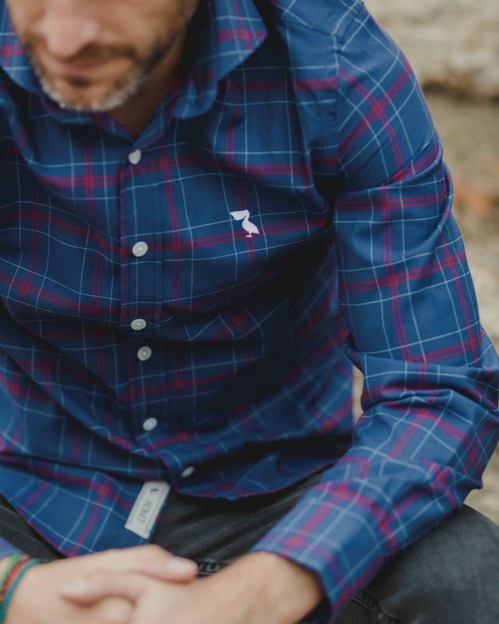 CAMISA CUADROS AZUL MARINO Y ROJA