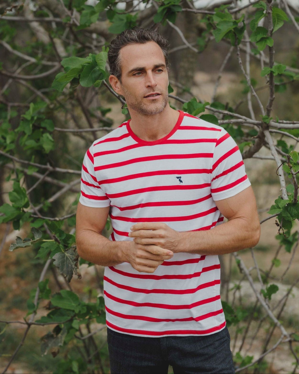 CAMISETA RAYAS ROJA
