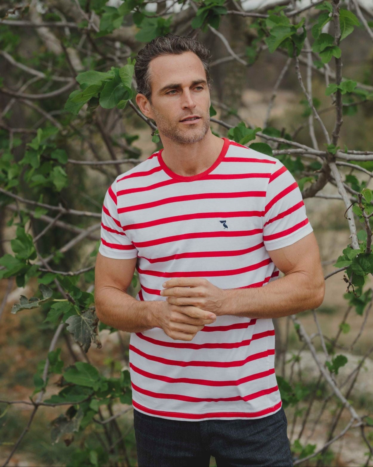 CAMISETA RAYAS ROJA