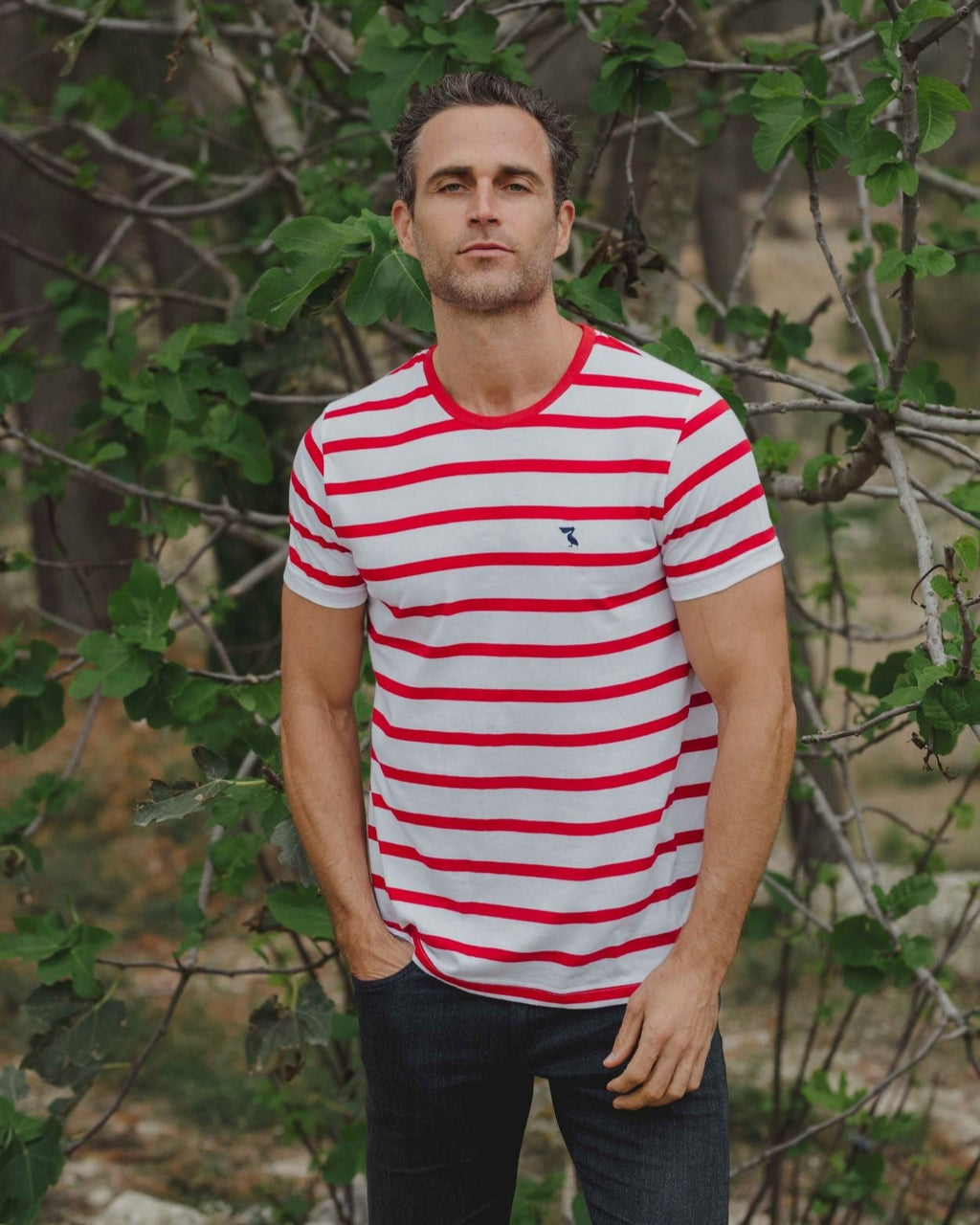 CAMISETA RAYAS ROJA