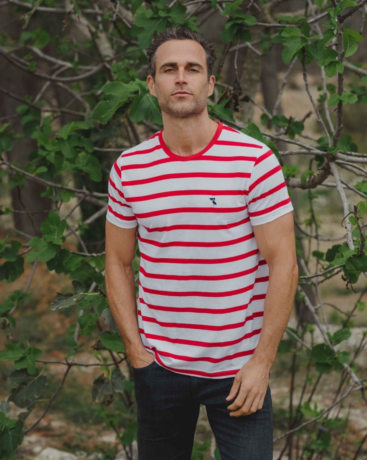 CAMISETA RAYAS ROJA