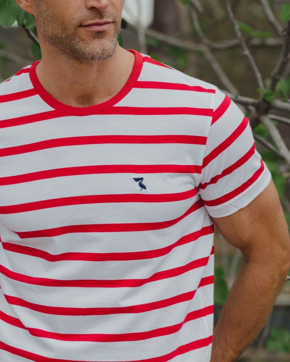 CAMISETA RAYAS ROJA