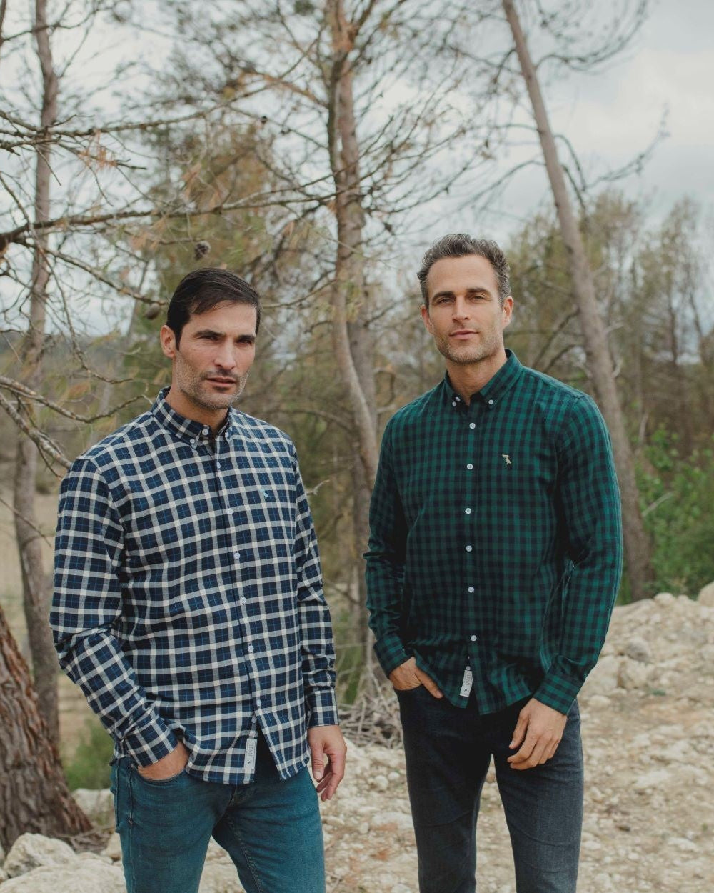 CAMISA CUADROS VERDE PELICANO BEIGE
