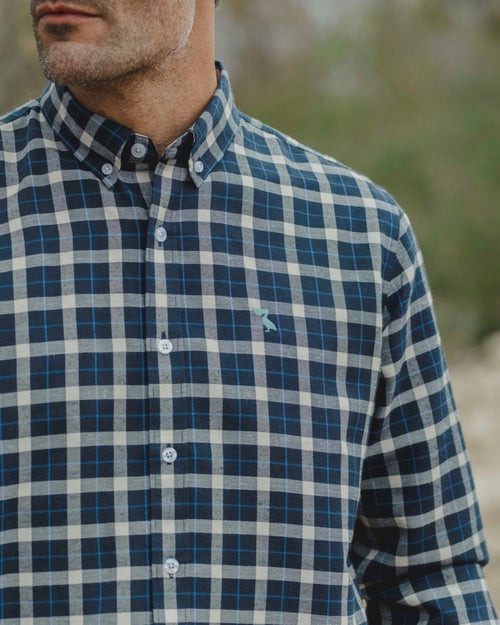 CAMISA CUADROS AZUL Y BLANCO