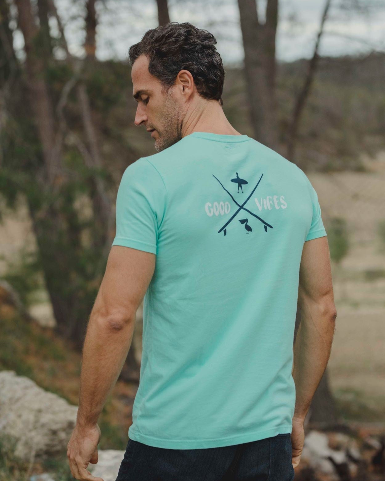 CAMISETA GOOD VIBES VERDE MAR