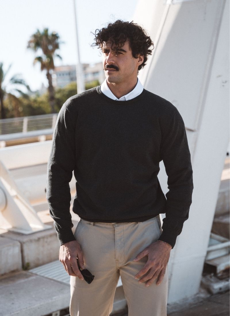 JERSEY CUELLO REDONDO GRIS