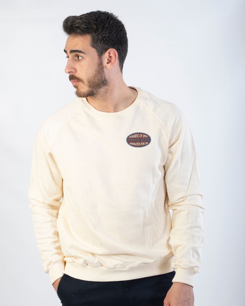 SUDADERA BEIGE PARCHE MoLPKN