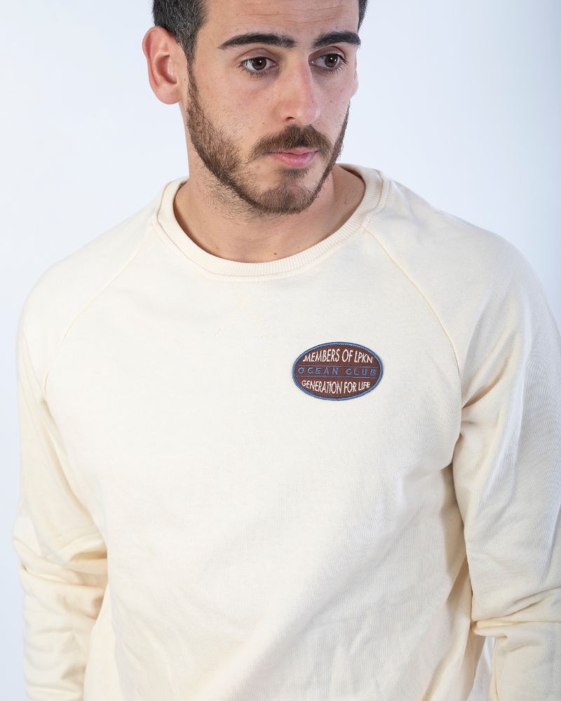 SUDADERA BEIGE PARCHE MoLPKN