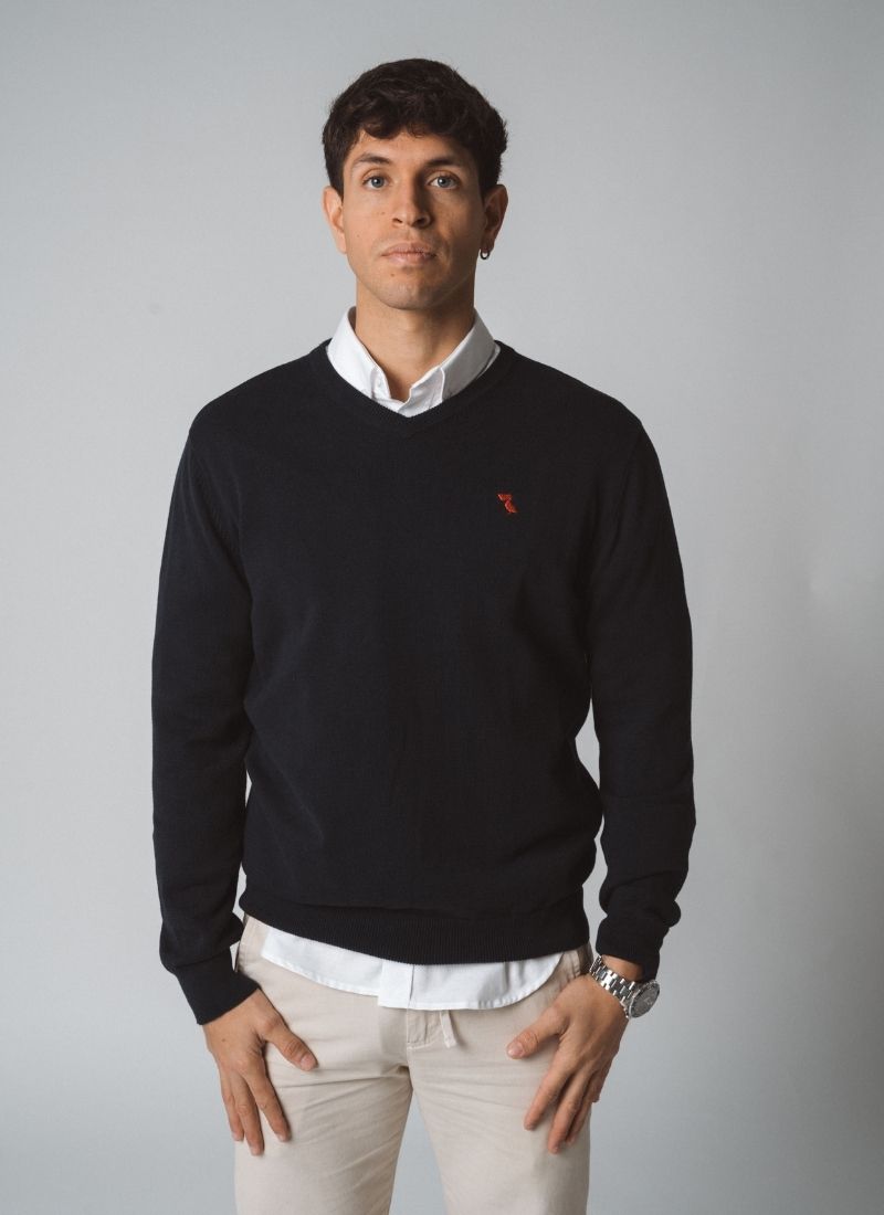 JERSEY CUELLO DE PICO AZUL OSCURO