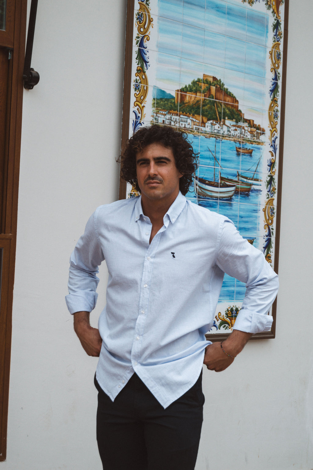 CAMISA DE LINO AZUL CLARO